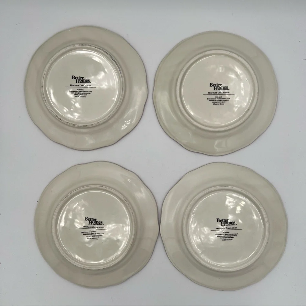 Better Homes & Gardens Heritage Collection Holiday Plates Set of 4 Ceramic